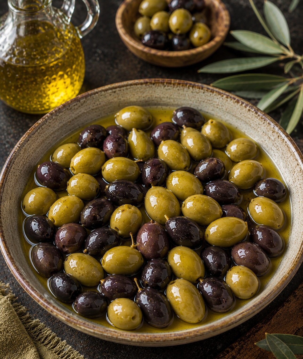 White Stores green and black olives